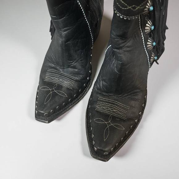 Double D by Old Gringo Apache Kid Black Ankle Leather Boots - Picture 8 of 8